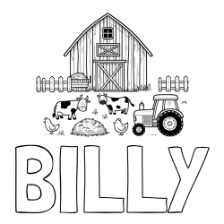 Online Created Coloring Page - BILLY Coloring Page and Kids Farm Coloring Page