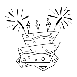 Birthday Cake Coloring Page