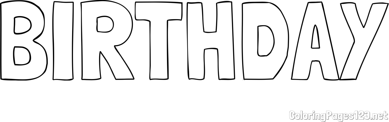 BIRTHDAY Coloring Page