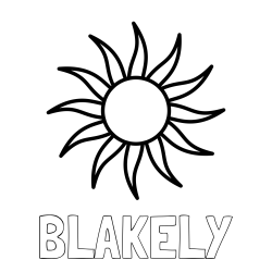 Online Created Coloring Page - BLAKELY Coloring Page and Simple Sun Coloring Page for Kids