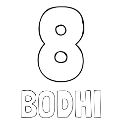 Online Created Coloring Page - BODHI Coloring Page and Coloring Page of Number Eight (8)