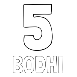 Online Created Coloring Page - BODHI Coloring Page and Coloring Page of Number Five (5)