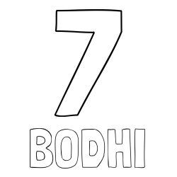 Online Created Coloring Page - BODHI Coloring Page and Coloring Page of Number Seven (7)