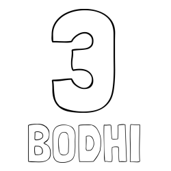Online Created Coloring Page - BODHI Coloring Page and Coloring page of number three (3)