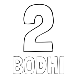 Online Created Coloring Page - BODHI Coloring Page and Coloring Page of Number Two (2)
