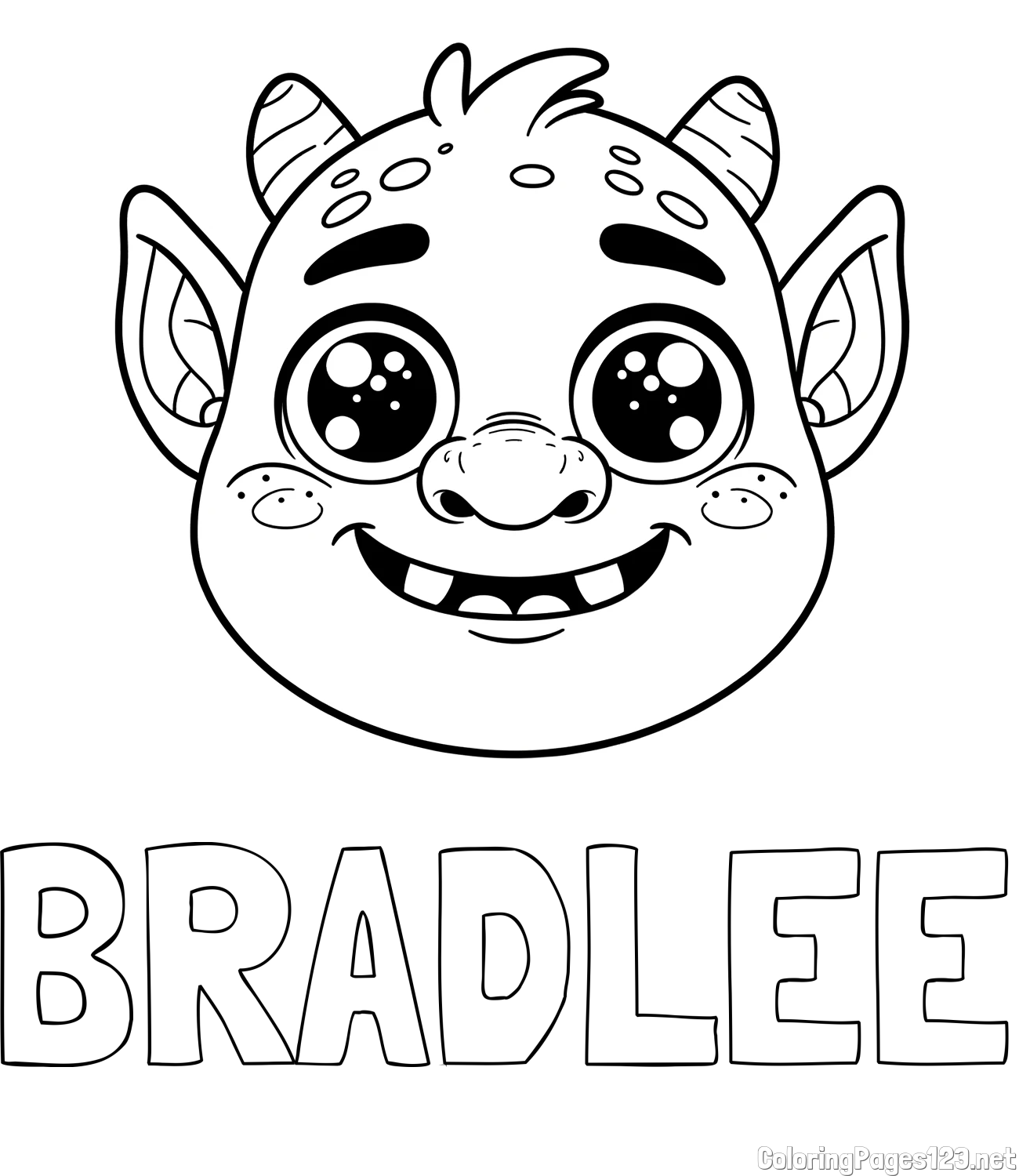 BRADLEE Coloring Page and Friendly Ogre Coloring Page