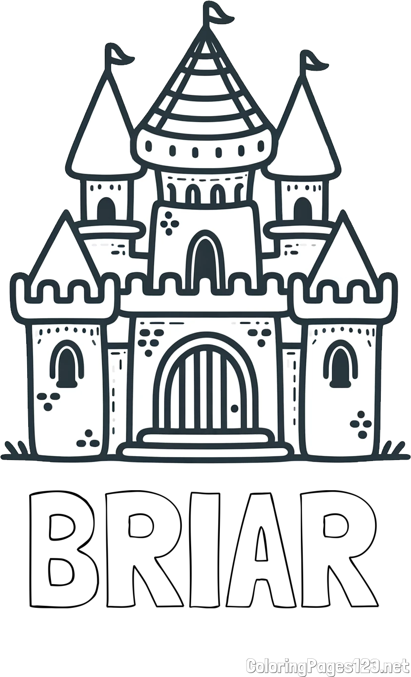 BRIAR Coloring Page and Beautiful Castle Coloring Page for Kids
