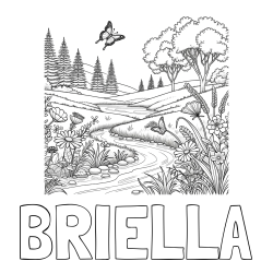 Online Created Coloring Page - BRIELLA Coloring Page and Summer Nature Coloring Page