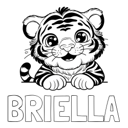 Online Created Coloring Page - BRIELLA Coloring Page and Tiger Cub Coloring Page