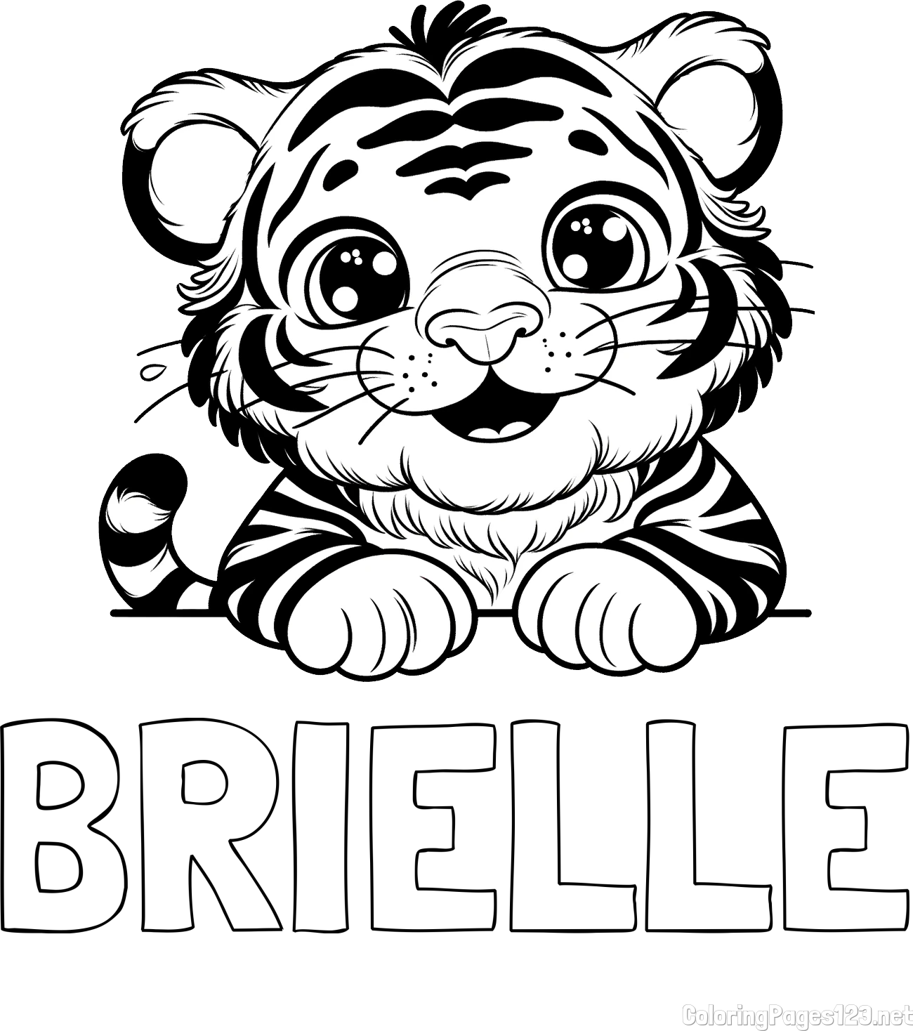 BRIELLE Coloring Page alongside Tiger Cub Coloring Page