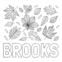 Online Created Coloring Page - BROOKS Coloring Page and Autumn Leaves Coloring Page
