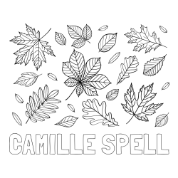 Online Created Coloring Page - CAMILLE SPELL Coloring Page and Autumn Leaves Coloring Page
