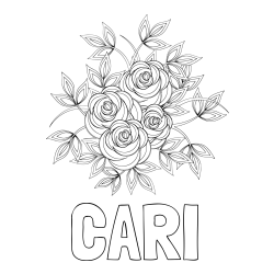 Online Created Coloring Page - CARI Coloring Page and Rose Mandala Coloring Page