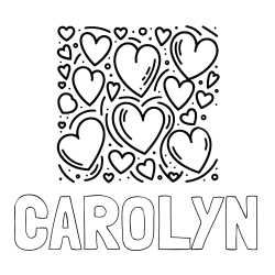 CAROLYN Coloring Page and Free Printable Coloring Page of Hearts