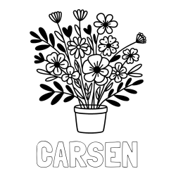 Online Created Coloring Page - CARSEN Coloring Page and Easy Flower Bouquet Coloring Page