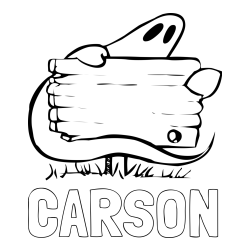 Online Created Coloring Page - CARSON Coloring Page and Ghost and Sign Coloring Page for Kids