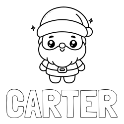 Online Created Coloring Page - CARTER Coloring Page alongside Simple Coloring Page of Santa Claus for Kids