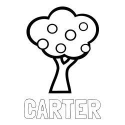 Online Created Coloring Page - CARTER Coloring Page and Apple Tree Coloring Page