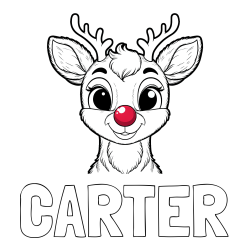 Online Created Coloring Page - CARTER Coloring Page and Coloring Page of Rudolph the Red-Nosed Reindeer