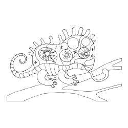Chameleon Mandala Coloring Page