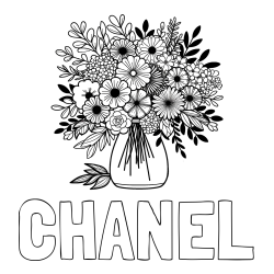 Online Created Coloring Page - CHANEL Coloring Page and Flower Bouquet Coloring Page