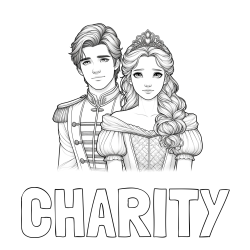 Online Created Coloring Page - CHARITY Coloring Page and Coloring Page of a Prince and Princess