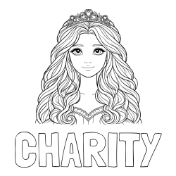 Online Created Coloring Page - CHARITY Coloring Page and Princess Coloring Page