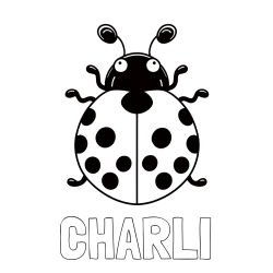 Online Created Coloring Page - CHARLI Coloring Page and Easy Ladybug Coloring Page