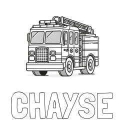 Online Created Coloring Page - CHAYSE Coloring Page and Coloring Page of a Big Fire Truck