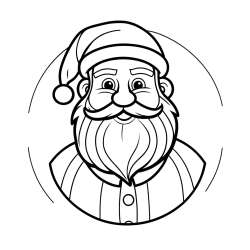 Cheerful Santa Claus Coloring Page for Kids