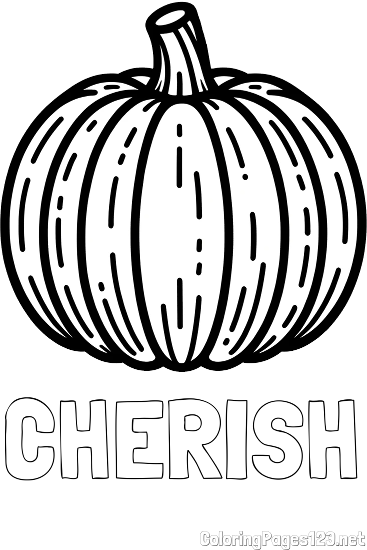 CHERISH Coloring Page and Easy Pumpkin Coloring