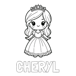 Online Created Coloring Page - CHERYL Coloring Page and Coloring Page of a Cute Princess