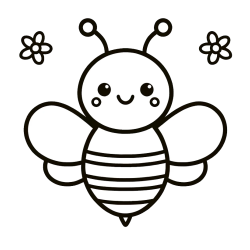 Children's Bee Coloring Page