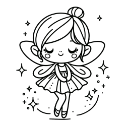 Children's Coloring Page of a Magical Fairy