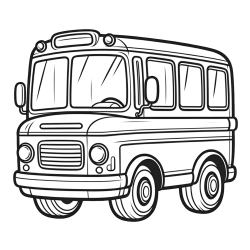 Children's Coloring Page of a Bus