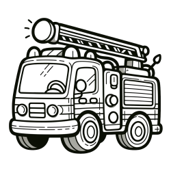 Children's Coloring Page of a Simple Fire Truck