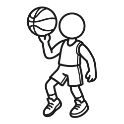 Children's Coloring Page of Basketball Player