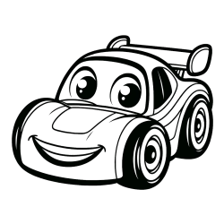 Children's Printable Coloring Page of a Racing Car