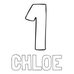 CHLOE Coloring Page and Coloring Page of Number One (1)