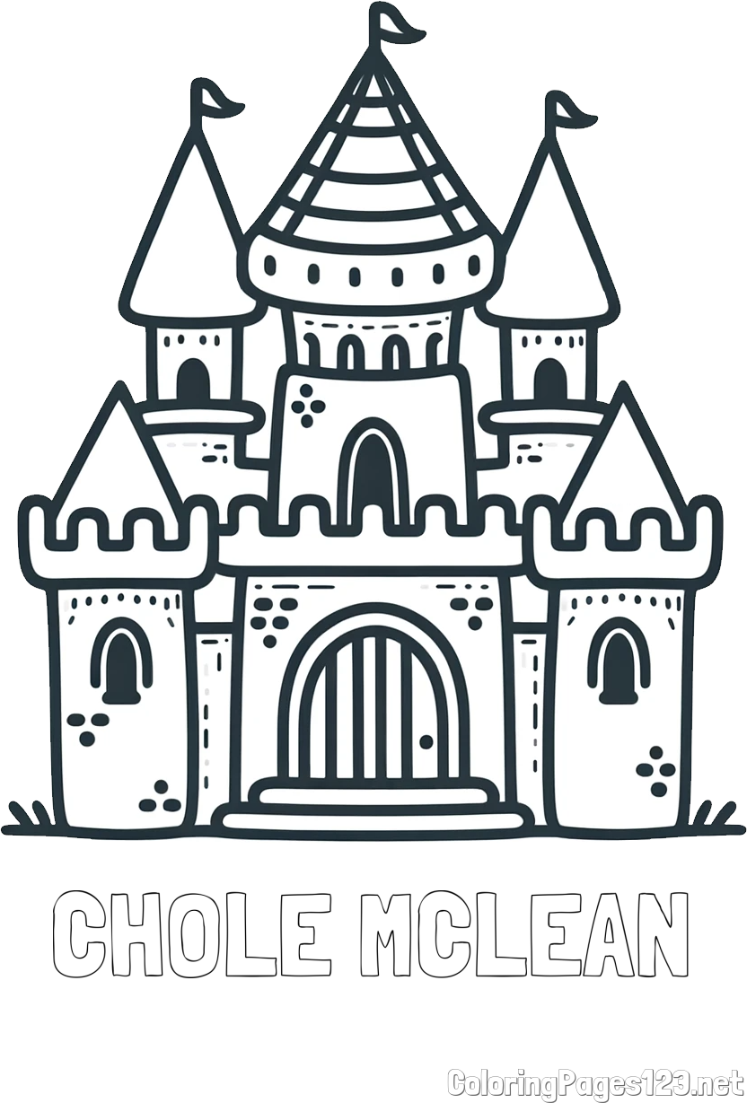 CHOLE MCLEAN Coloring Page and Beautiful Castle Coloring Page for Kids