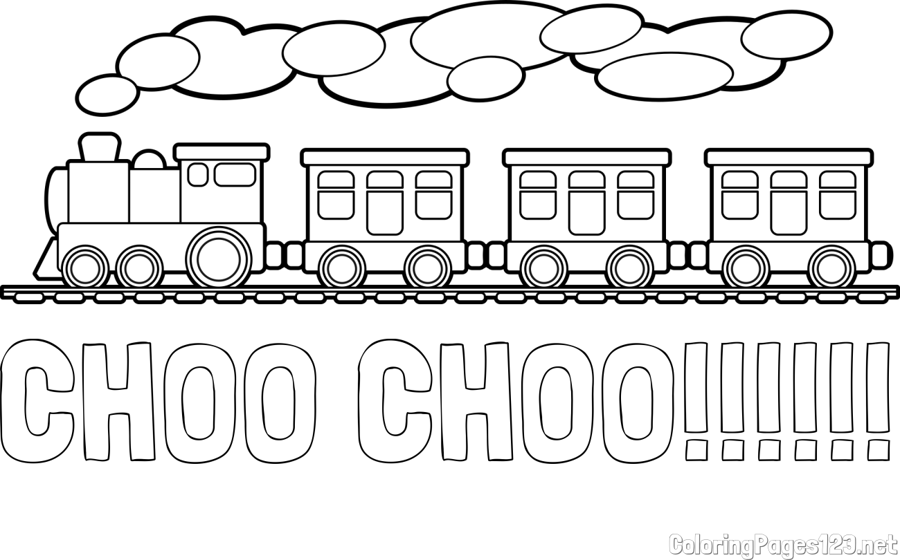 CHOO CHOO!!!!!! Coloring Page and Kids’ Steam Locomotive Coloring Page