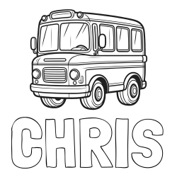 Online Created Coloring Page - CHRIS Coloring Page and Children's Coloring Page of a Bus