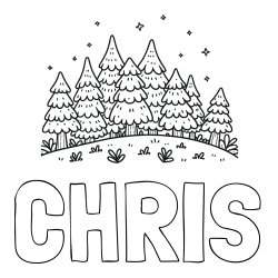 Online Created Coloring Page - CHRIS Coloring Page and Spruce Forest Coloring Page for Kids