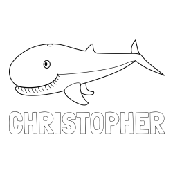 Online Created Coloring Page - CHRISTOPHER Coloring Page alongside Easy Big Whale Coloring Page