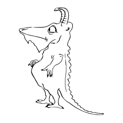 Chubby Monster with Horns Coloring Page