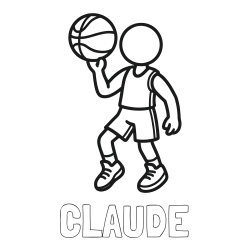 Online Created Coloring Page - CLAUDE Coloring Page and Children's Coloring Page of Basketball Player