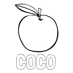 Online Created Coloring Page - COCO Coloring Page and Simple Apple Coloring Page