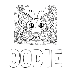Online Created Coloring Page - CODIE Coloring Page and Cute Butterfly Coloring Page