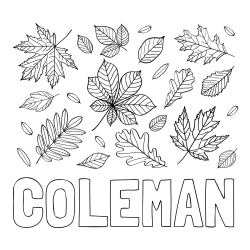 Online Created Coloring Page - COLEMAN Coloring Page and Autumn Leaves Coloring Page