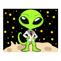 Pobarvana pobarvanka - Alien Coloring Page